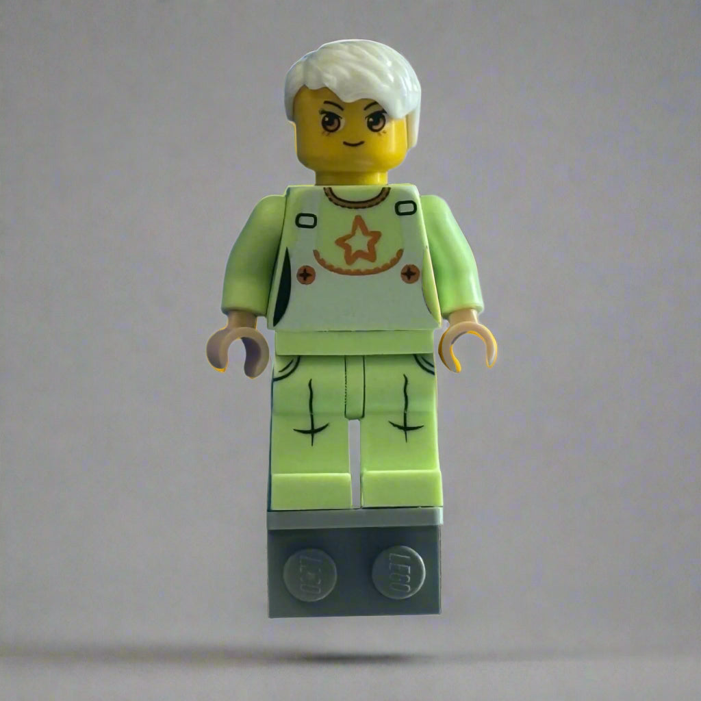 Lime Overalls Farmer Minifigure for Lego