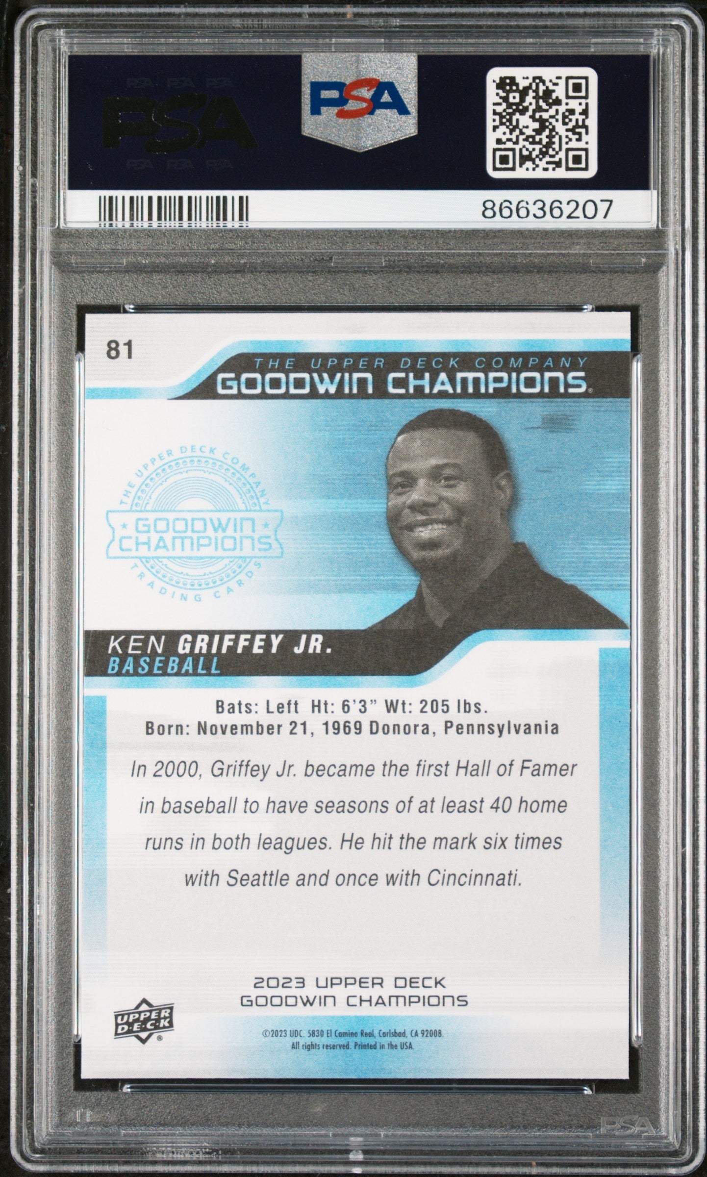 2023 UPPER DECK GOODWIN CHAMPIONS KEN GRIFFEY JR.  #81 - PSA 10 2