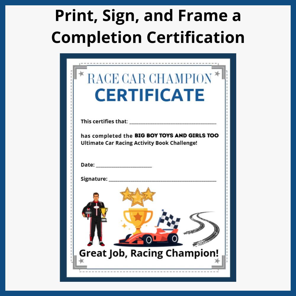 Ultimate Car Racing Learning & Activity Book | Printable PDF for Ages 6–10