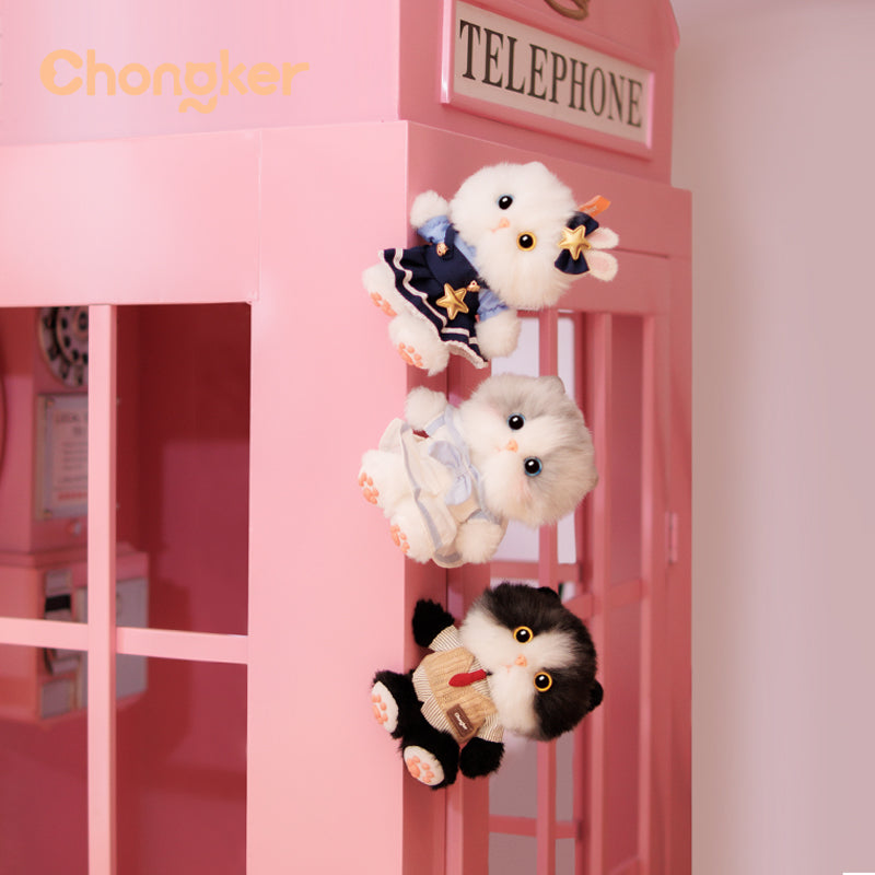 Chongker Mini Cat Plush Keychain – 4.7" Collectible Cat Charm