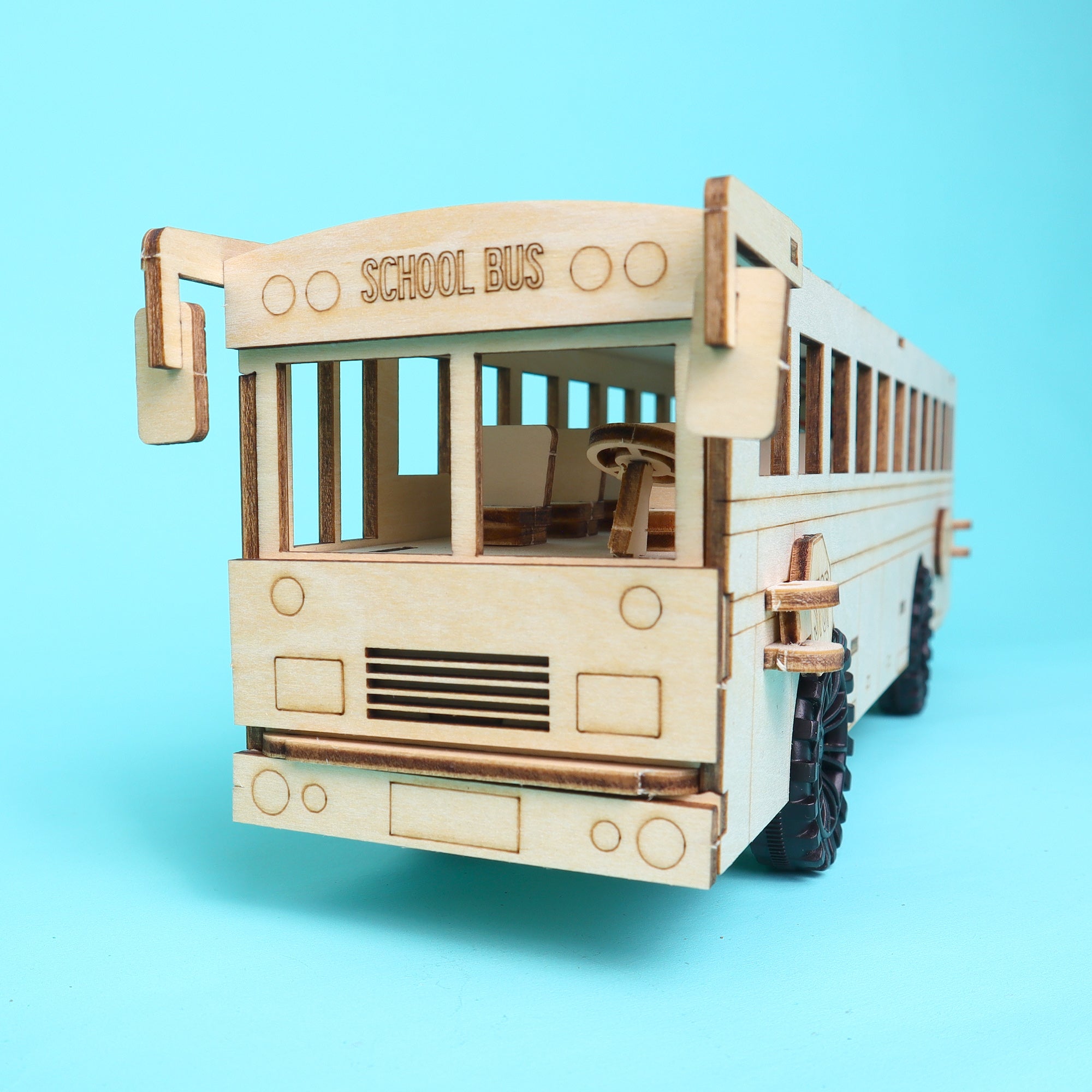 Dual Power School Bus STEM Kit – Build, Paint & Personalize | Battery + Solar Powered 10