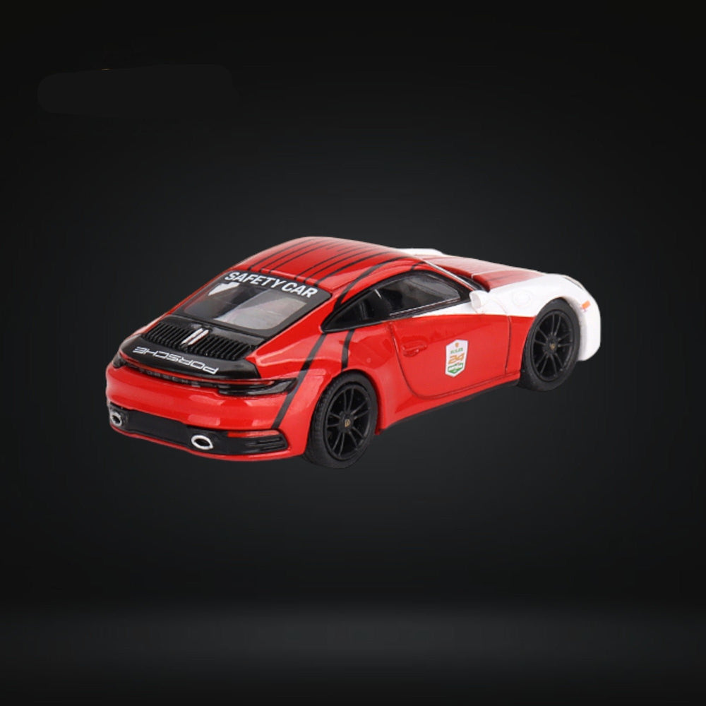 Porsche 911 992 Carrera S Safety Car #699 1:64 by Mini-GT MGT00699 Angled Rear View