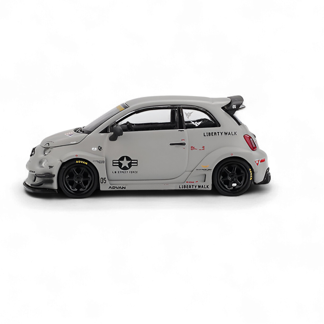 Abarth 595 LB-WORKS x Abas Works Grey 1:64 by Mini-GT  3
