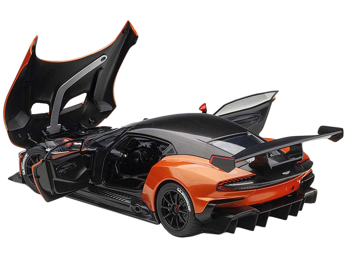 Aston Martin Vulcan Madagascar Orange with Carbon Top 1/18 Model Car by Autoart-1