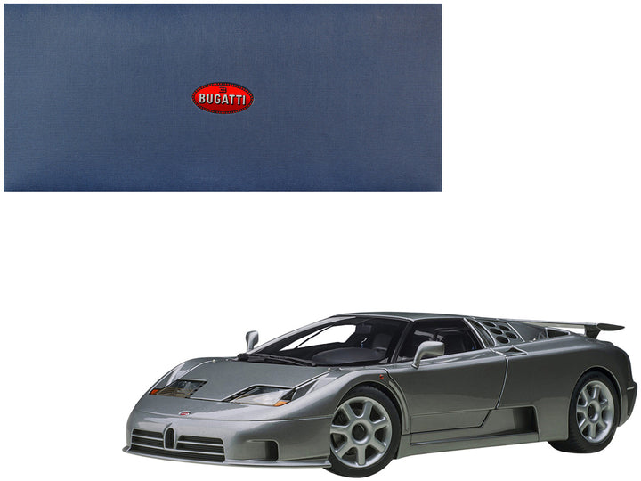 Bugatti EB110 SS Super Sport Grigio Metalizzatto Silver Metallic with Silver Wheels 1/18 Model Car by Autoart-0