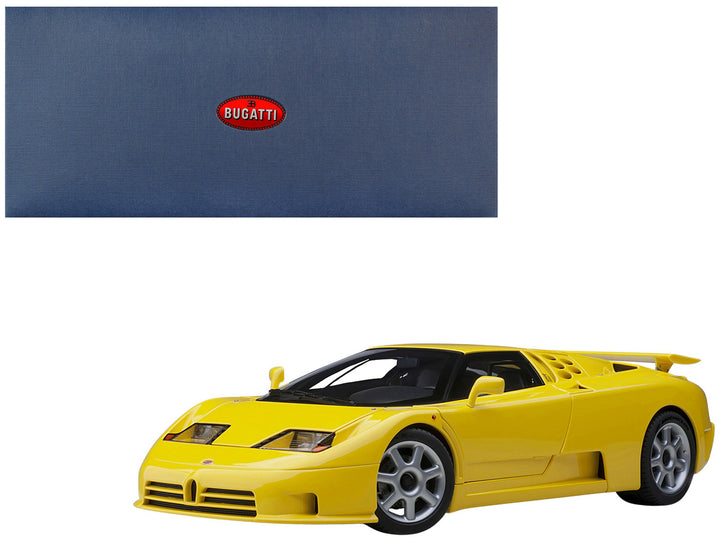 Bugatti EB110 SS Super Sport Giallo Bugatti Yellow with Silver Wheels 1/18 Model Car by Autoart-0