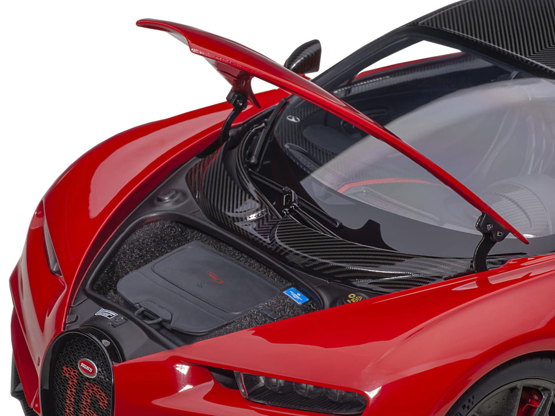 2019 Bugatti Chiron Sport Italian Red and Carbon Black 1/18 Model Car by Autoart-2