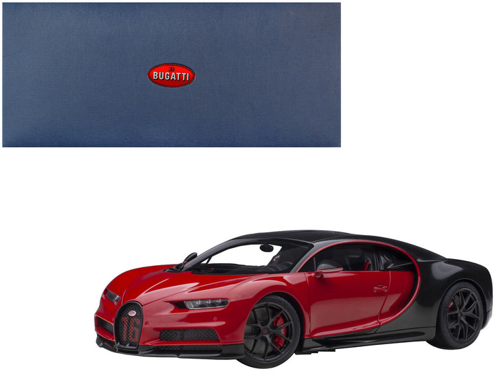 2019 Bugatti Chiron Sport Italian Red and Carbon Black 1/18 Model Car by Autoart-0