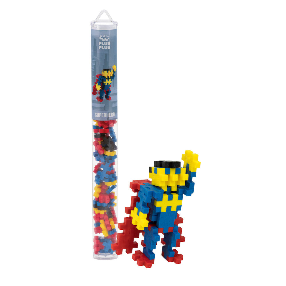 Plus Plus - Tube 70 pieces - SUPERHERO Puzzle Blocks Package View