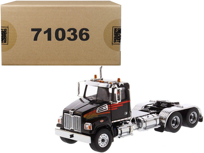 Western Star 4700 SF Tandem Day Cab Tractor Metallic Black 1/50 Diecast Model by Diecast Masters-0