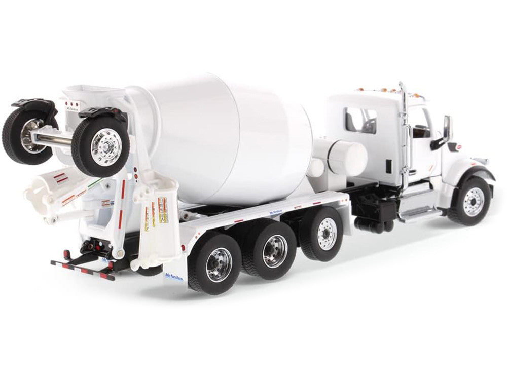 Peterbilt 567 with McNeilus Bridgemaster Mixer White and Gray 1/50 Diecast Model by Diecast Masters-1