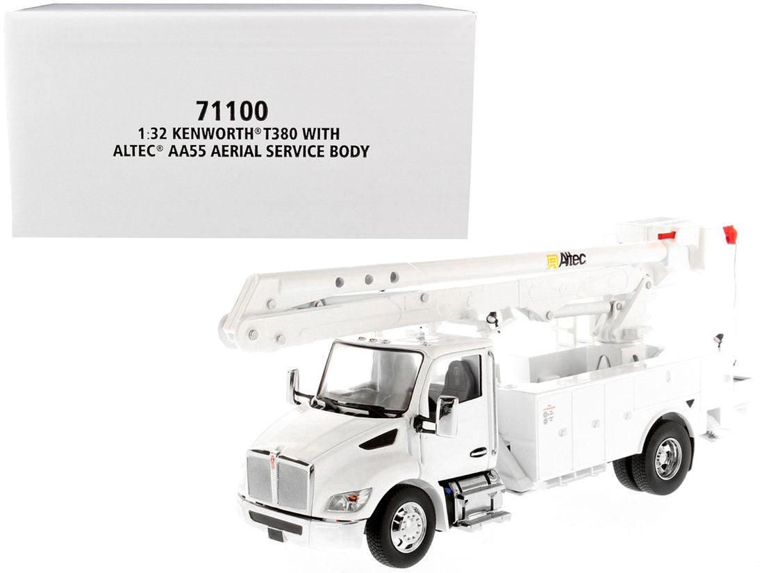 Kenworth T380 with Altec AA55 Aerial Service Truck White "Transport Series" 1/32 Diecast Model by Diecast Masters-0