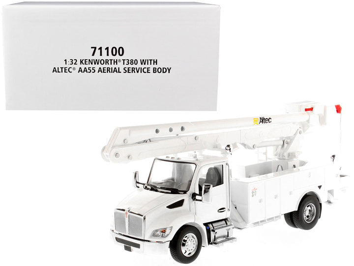 Kenworth T380 with Altec AA55 Aerial Service Truck White "Transport Series" 1/32 Diecast Model by Diecast Masters-0