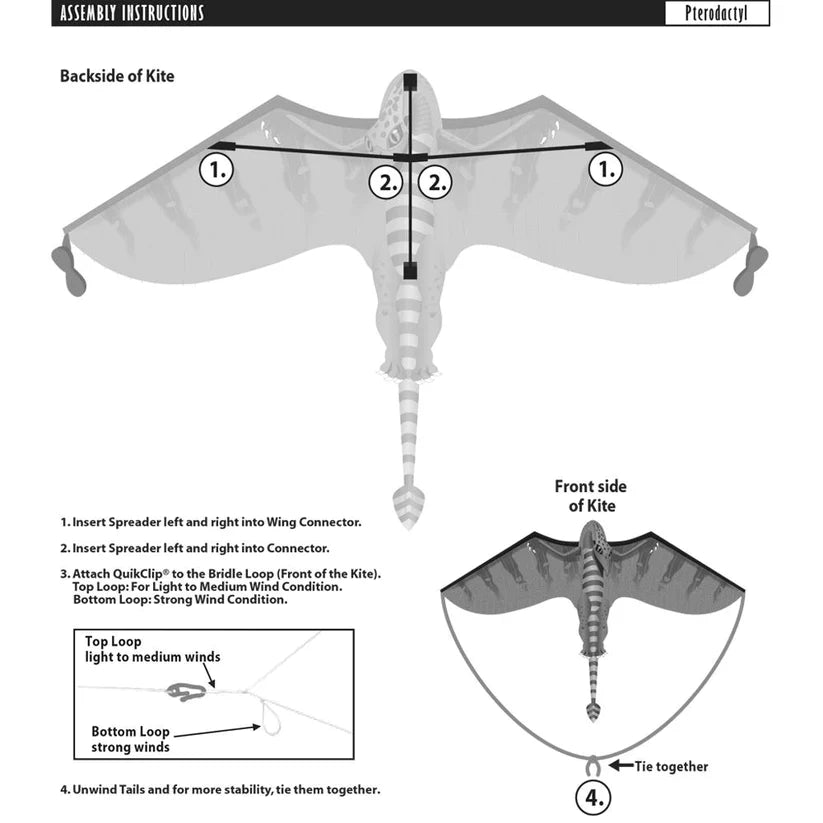 Kite - Fantasy 70 inch Wingspan Nylon Pterodactyl 3
