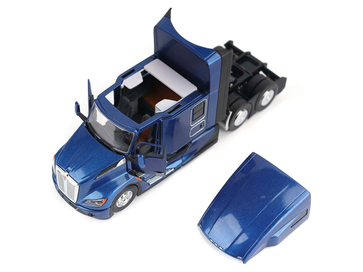 Kenworth T680 Truck Tractor Deep Cerulean Blue Metallic "Transport Series" 1/50 Diecast Model by Diecast Masters-3