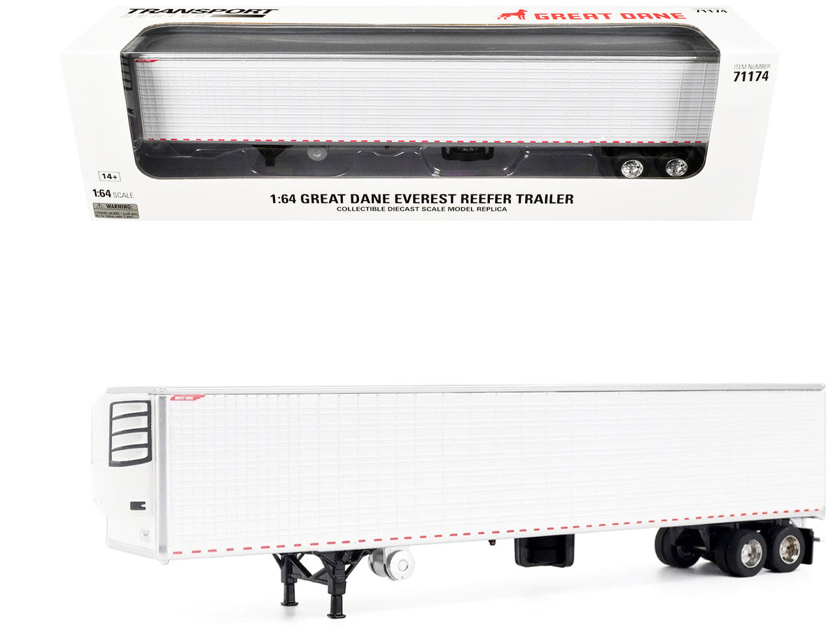 Great Dane Everest 53ft Refridgerated Trailer White "Transport Series" 1/64 Diecast Model by Diecast Masters
