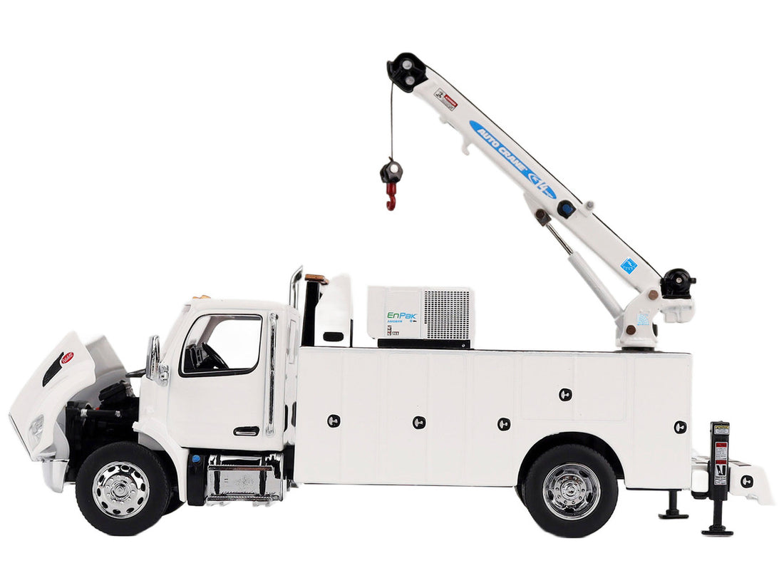 Peterbilt 536 Auto-Crane Titan 85-Body HC14-Crane Work Truck with Miller EnPak White "Transport Series" 1/50 Diecast Model by Diecast Masters 2