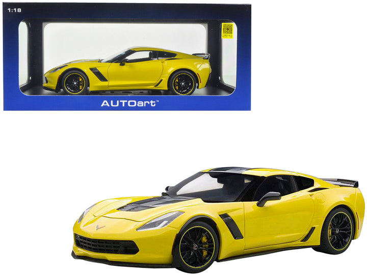 2016 Chevrolet Corvette C7 Z06 C7R Edition Corvette Racing Yellow 1/18 Model Car by Autoart-0