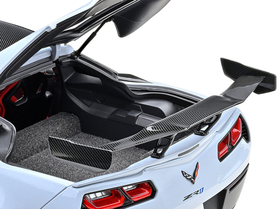 2019 Chevrolet Corvette C7 ZR1 Ceramic Matrix Gray Metallic with Carbon Top 1/18 Model Car by Autoart-4