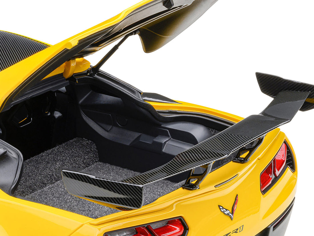 2019 Chevrolet Corvette C7 ZR1 Corvette Racing Yellow Tintcoat with Carbon Top 1/18 Model Car by Autoart-4