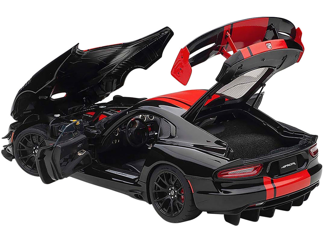 2017 Dodge Viper 1:28 Edition ACR Black with Red Stripes 1/18 Model Car by Autoart-1