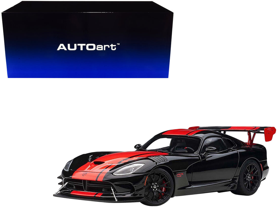 2017 Dodge Viper 1:28 Edition ACR Black with Red Stripes 1/18 Model Car by Autoart-0