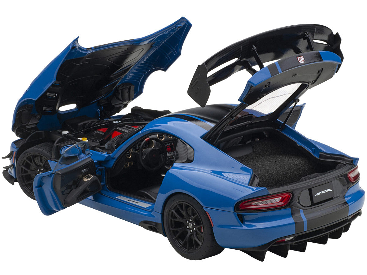 2017 Dodge Viper ACR Competition Blue with Black Stripes 1/18 Model Car by Autoart-1