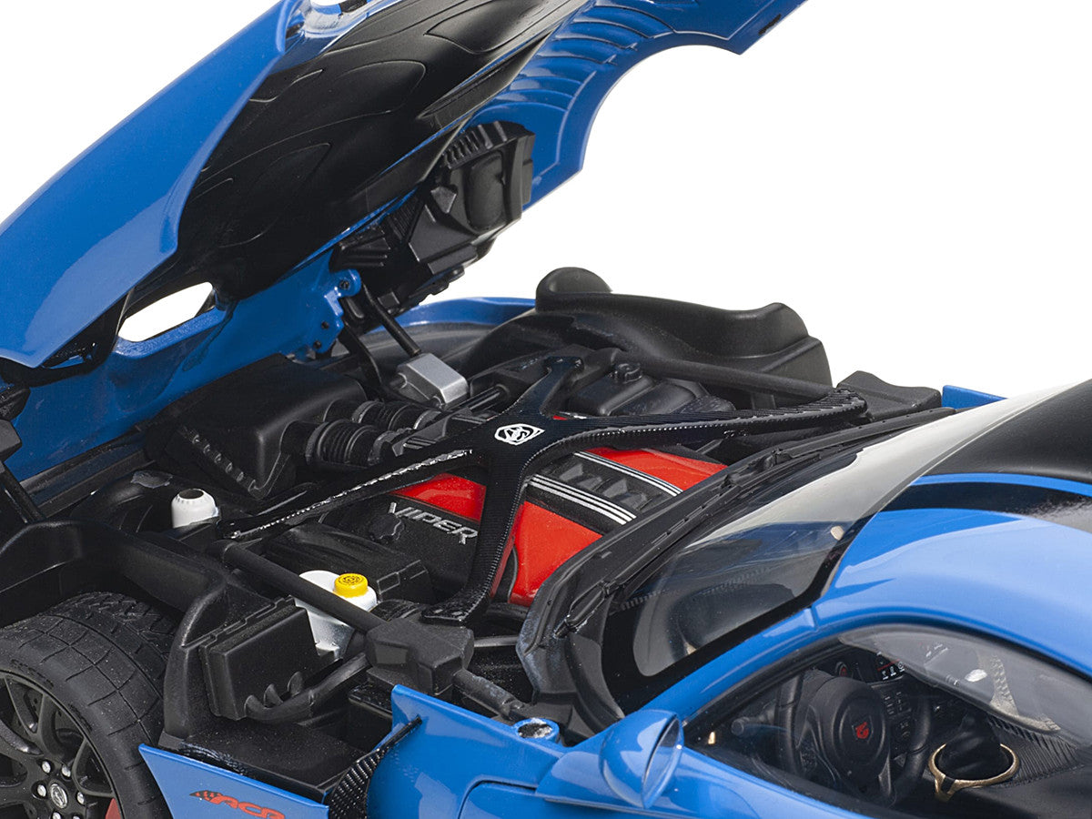 2017 Dodge Viper ACR Competition Blue with Black Stripes 1/18 Model Car by Autoart-2