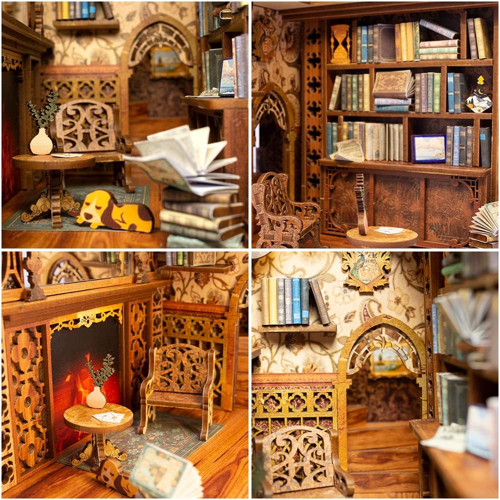 Book Nook Wizardi Miniature - Eternal Bookstore Roombox Kit-4