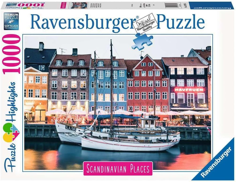 Copenhagen Denmark Nyhavn 1000-piece jigsaw puzzle by Ravensburger