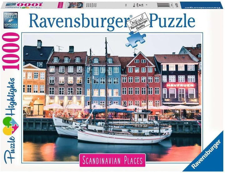 Copenhagen Denmark Nyhavn 1000-piece jigsaw puzzle by Ravensburger