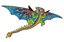 76 Inch Wide SuperSize 3-D Dragon Ripstop Nylon Dragon Kite