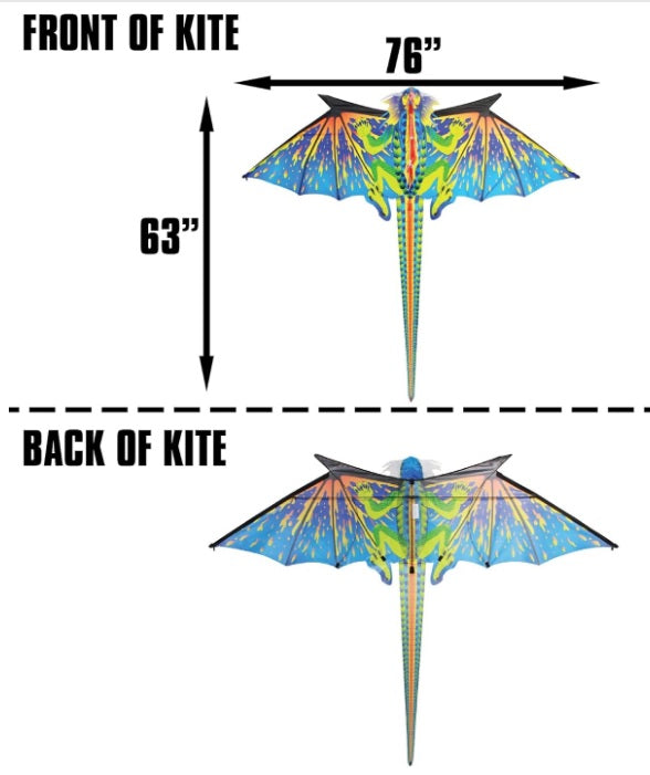 Kite - 76 Inch Wide SuperSize 3-D Dragon Ripstop Nylon Dragon Kite 2