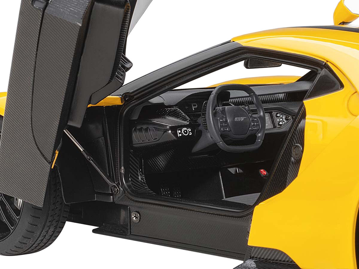 2017 Ford GT Triple Yellow with Black Stripes 1/18 Model Car by Autoart-2
