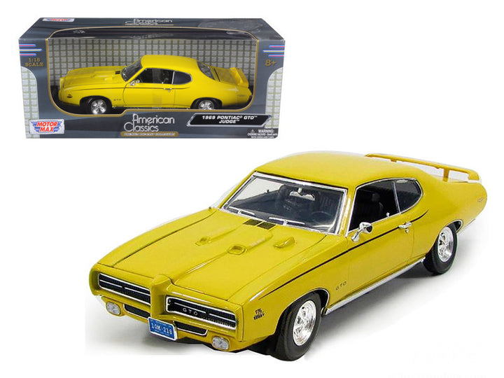 1969 Pontiac GTO Judge Yellow 1/18 Diecast Model Car by Motormax-0