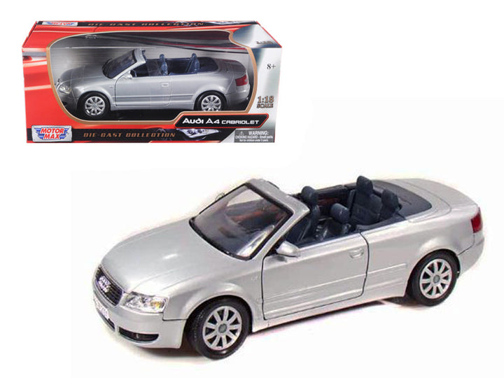 2004 Audi A4 Cabriolet Silver 1/18 Diecast Model Car by Motormax-0