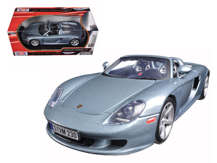 Porsche Carrera GT Silver with Black Interior 1/18 Diecast Model Car by Motormax-0