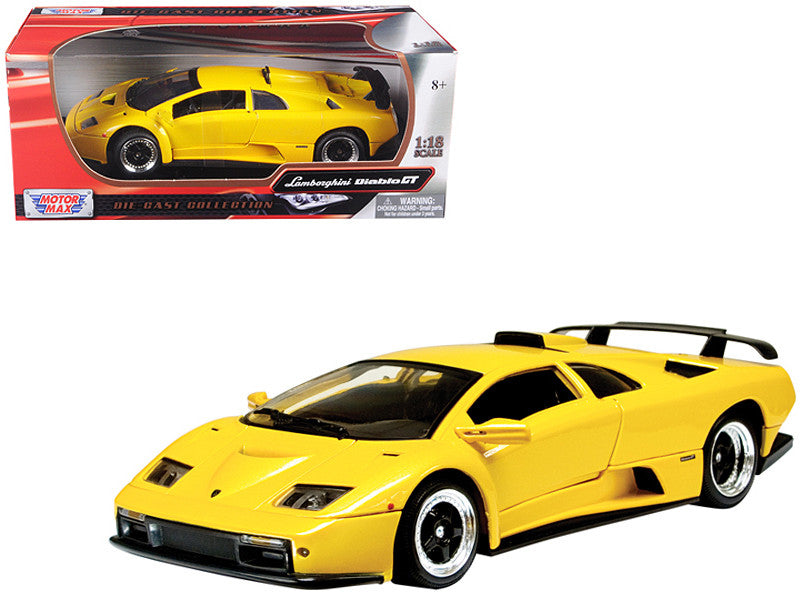 Lamborghini Diablo GT Yellow 1/18 Diecast Model Car by Motormax-0
