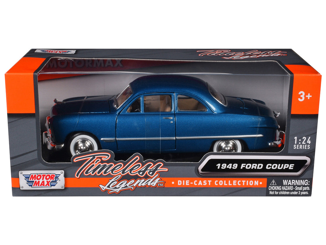 1949 Ford Coupe Blue 1/24 Diecast Model Car by Motormax-2