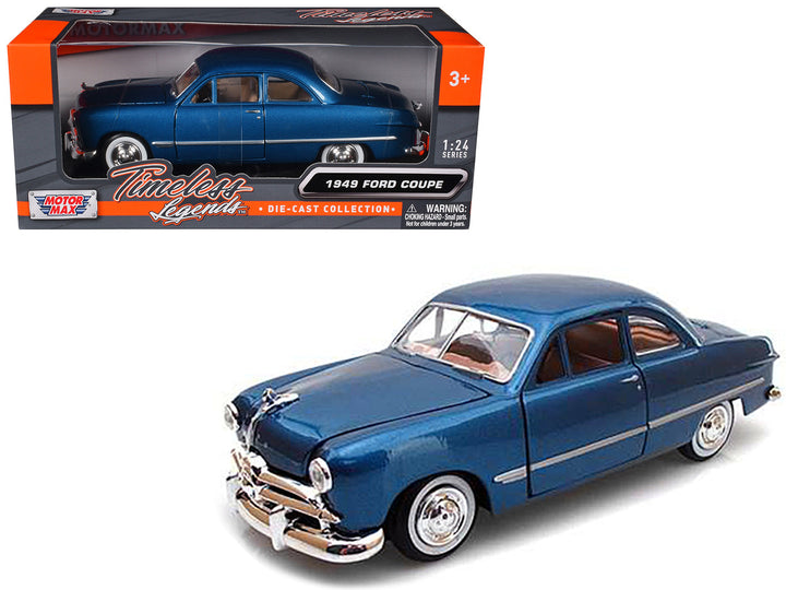 1949 Ford Coupe Blue 1/24 Diecast Model Car by Motormax-0