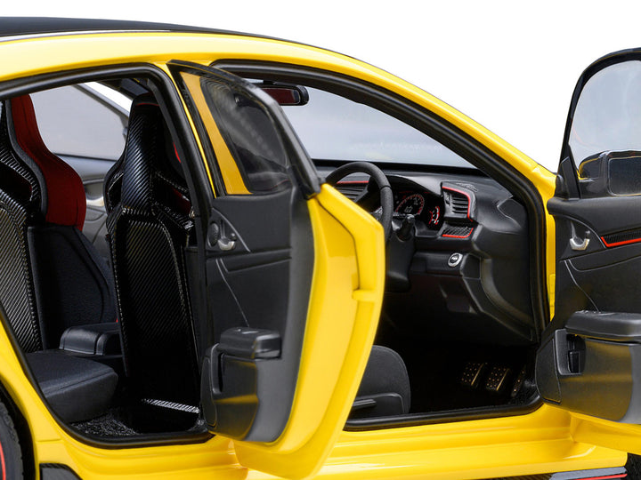 2021 Honda Civic Type R (FK8) RHD (Right Hand Drive) Sunlight Yellow Limited Edition 1/18 Model Car by Autoart-1