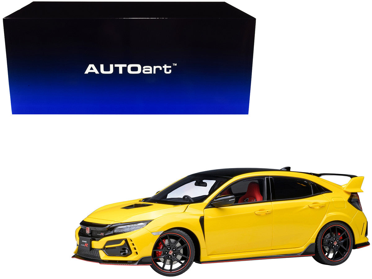 2021 Honda Civic Type R (FK8) RHD (Right Hand Drive) Sunlight Yellow Limited Edition 1/18 Model Car by Autoart-0