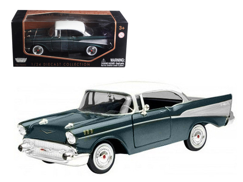1957 Chevrolet Bel Air Green 1/24 Diecast Model Car by Motormax-0