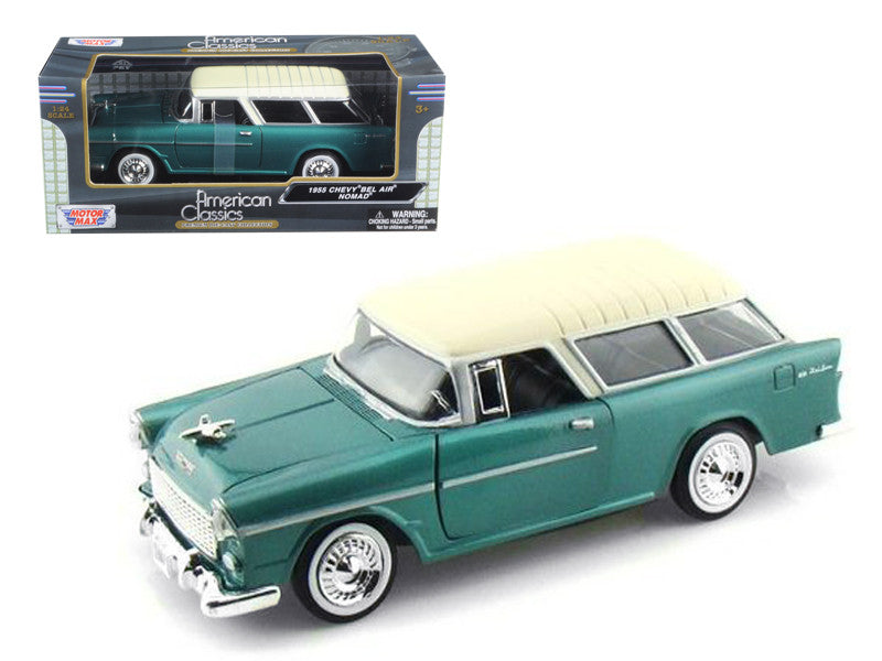 1955 Chevrolet Nomad Green 1/24 Diecast Model Car by Motormax-0