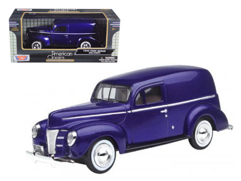 Ford 1940 Sedan Delivery Purple Metallic 1/24 Diecast Model Car by Motormax