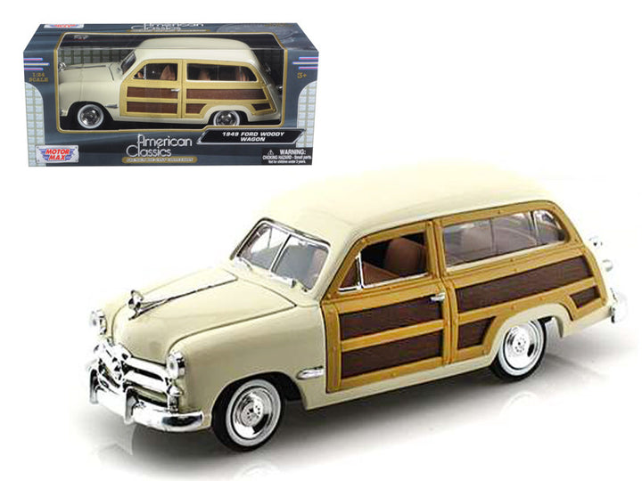 1949 Ford Woody Wagon Beige 1/24 Diecast Model Car by Motormax-0