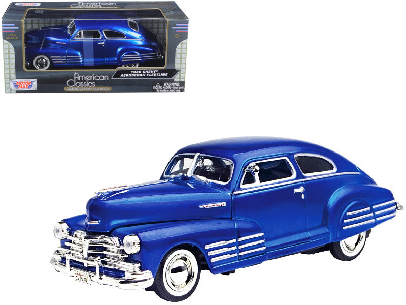 Chevrolet 1948 Aerosedan Fleetline Blue 1/24 Diecast Model Car by Motormax
