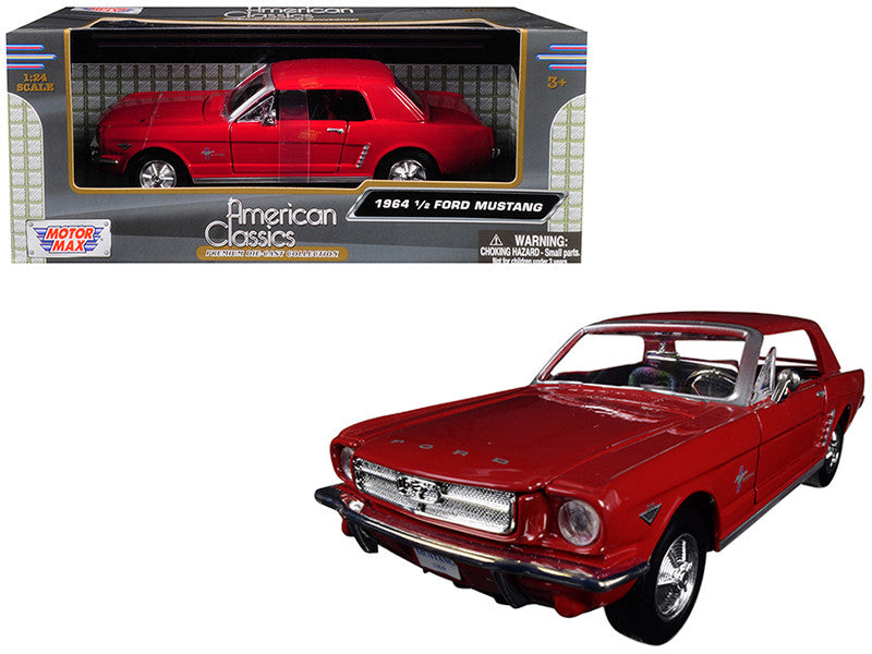 1964 1/2 Ford Mustang Red 1/24 Diecast Model Car by Motormax-0