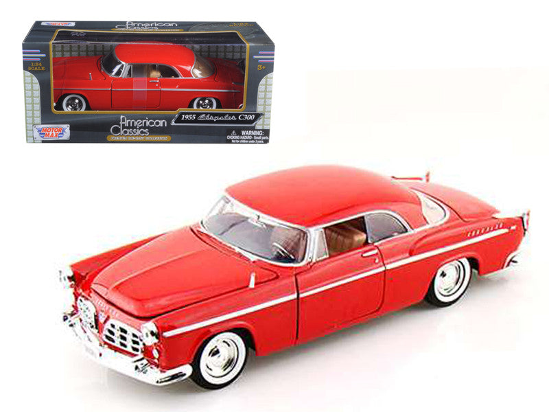 1955 Chrysler C300 Red 1/24 Diecast Model Car by Motormax-0