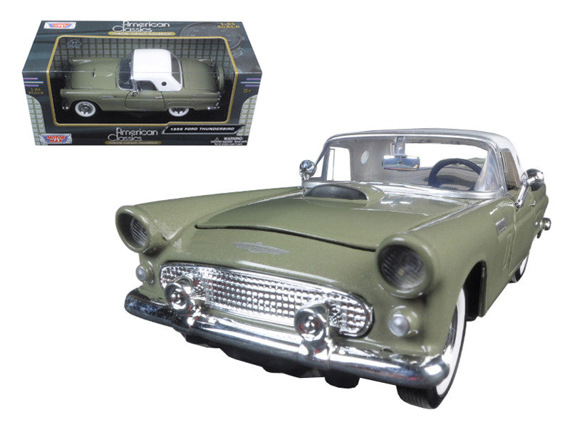 1956 Ford Thunderbird Soft Top Green 1/24 Diecast Car Model by Motormax-0